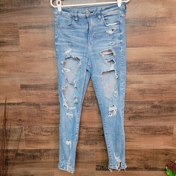 American Eagle Jeans Womens 10 S Next Level Stretch Super High Rise Jegging - Picture 1 of 12
